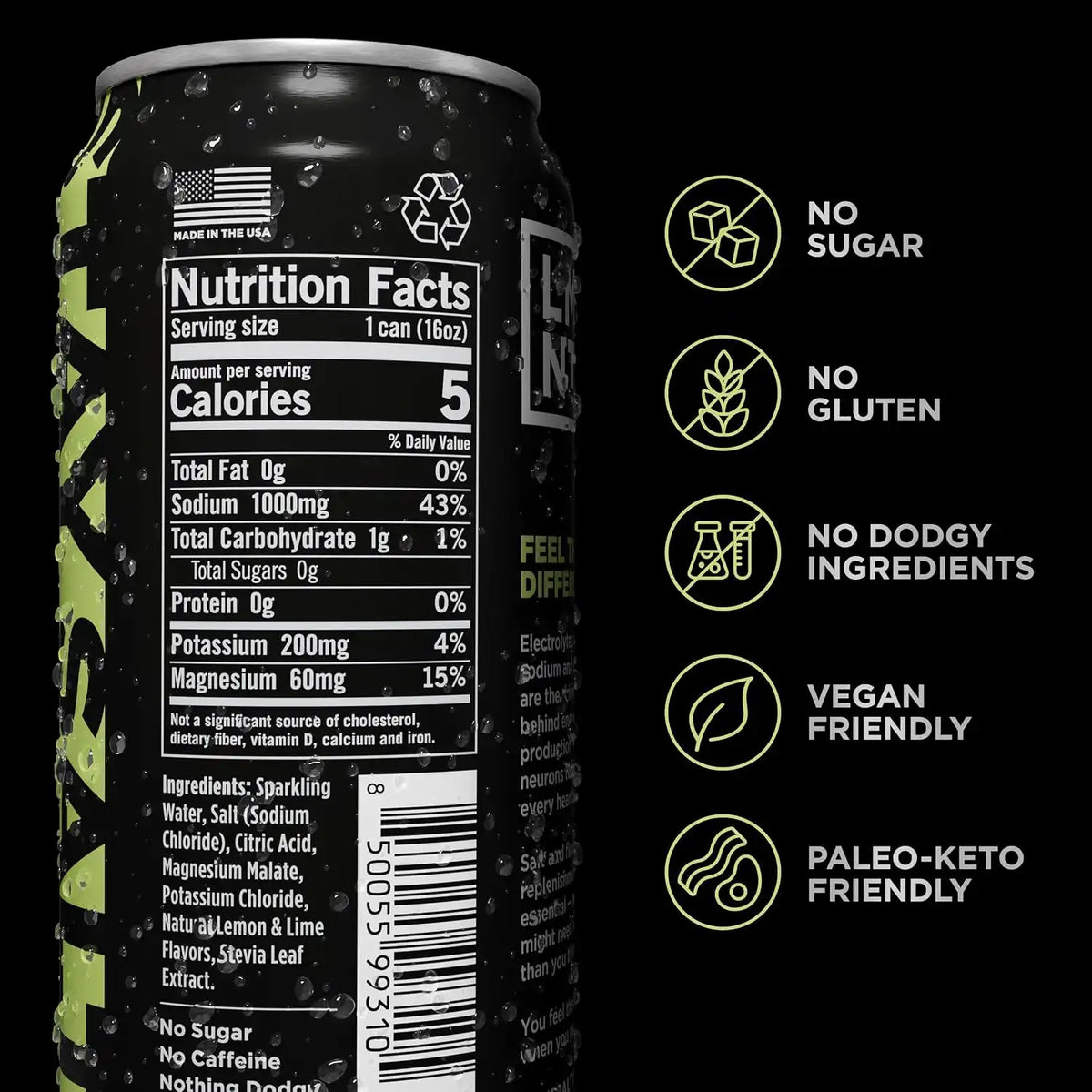 LMNT Sparkling Electrolyte Drink - Citrus Salt | 12-Count