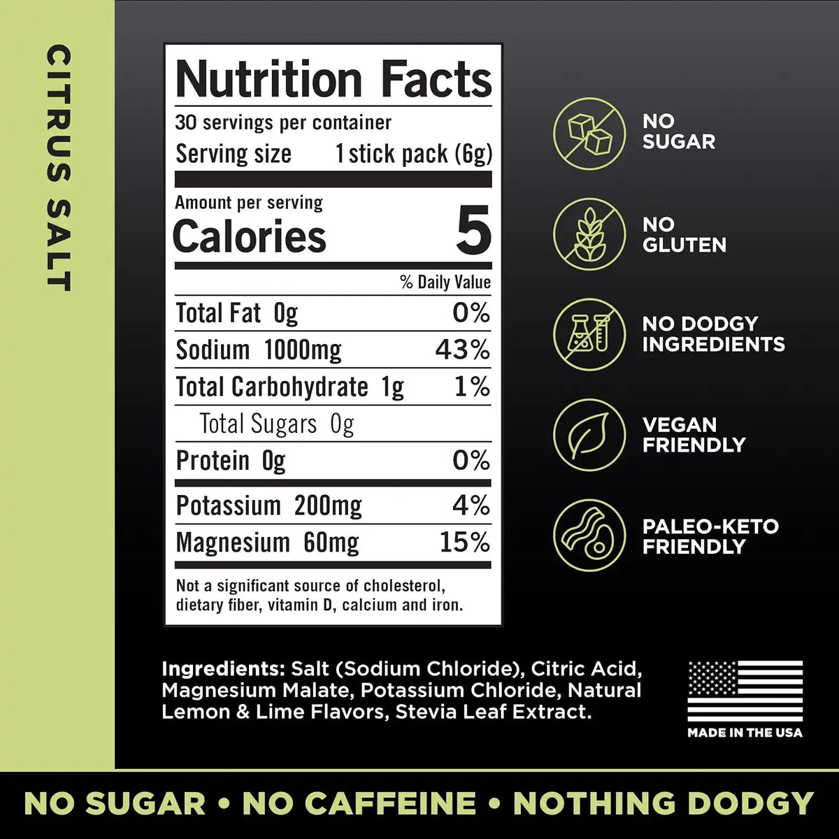 LMNT Zero Sugar Electrolytes - Citrus Salt | Drink Mix | 30-Count